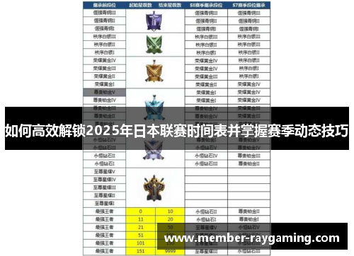 如何高效解锁2025年日本联赛时间表并掌握赛季动态技巧